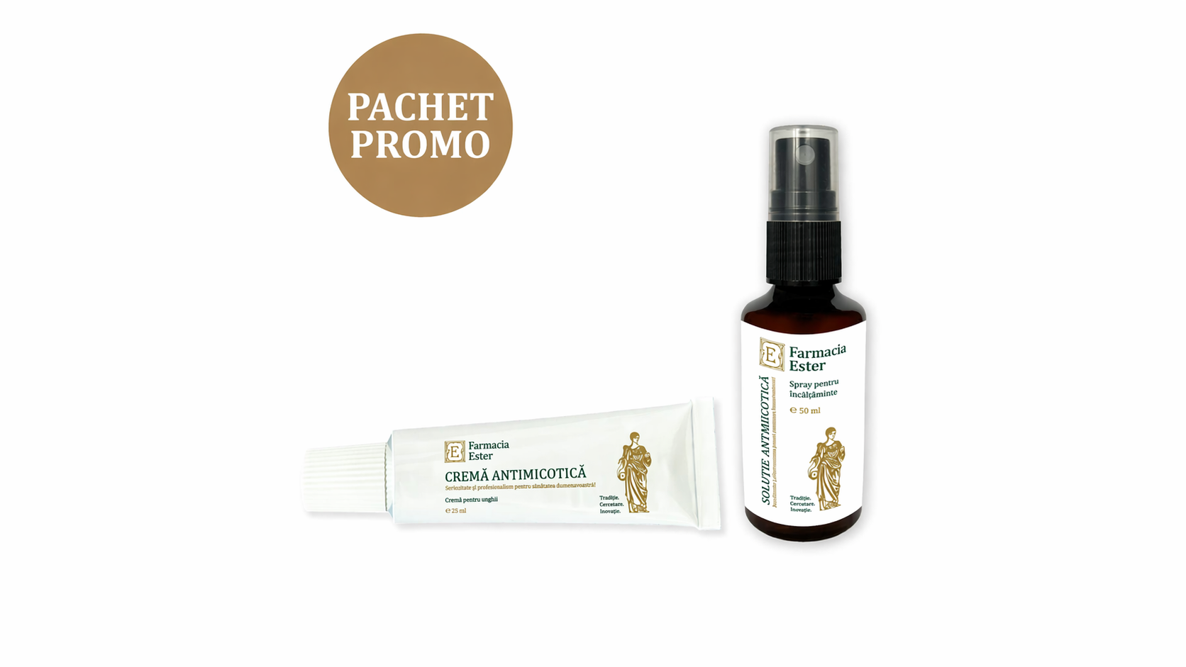 PACHET PRO,MO CREMA ANTIMICOTICA SI SOLUTIE ANTIMICOTICA Pachet tratament antimicotic: Crema antimicotica unghii +Spray antimicotic incaltaminte - imagine 1
