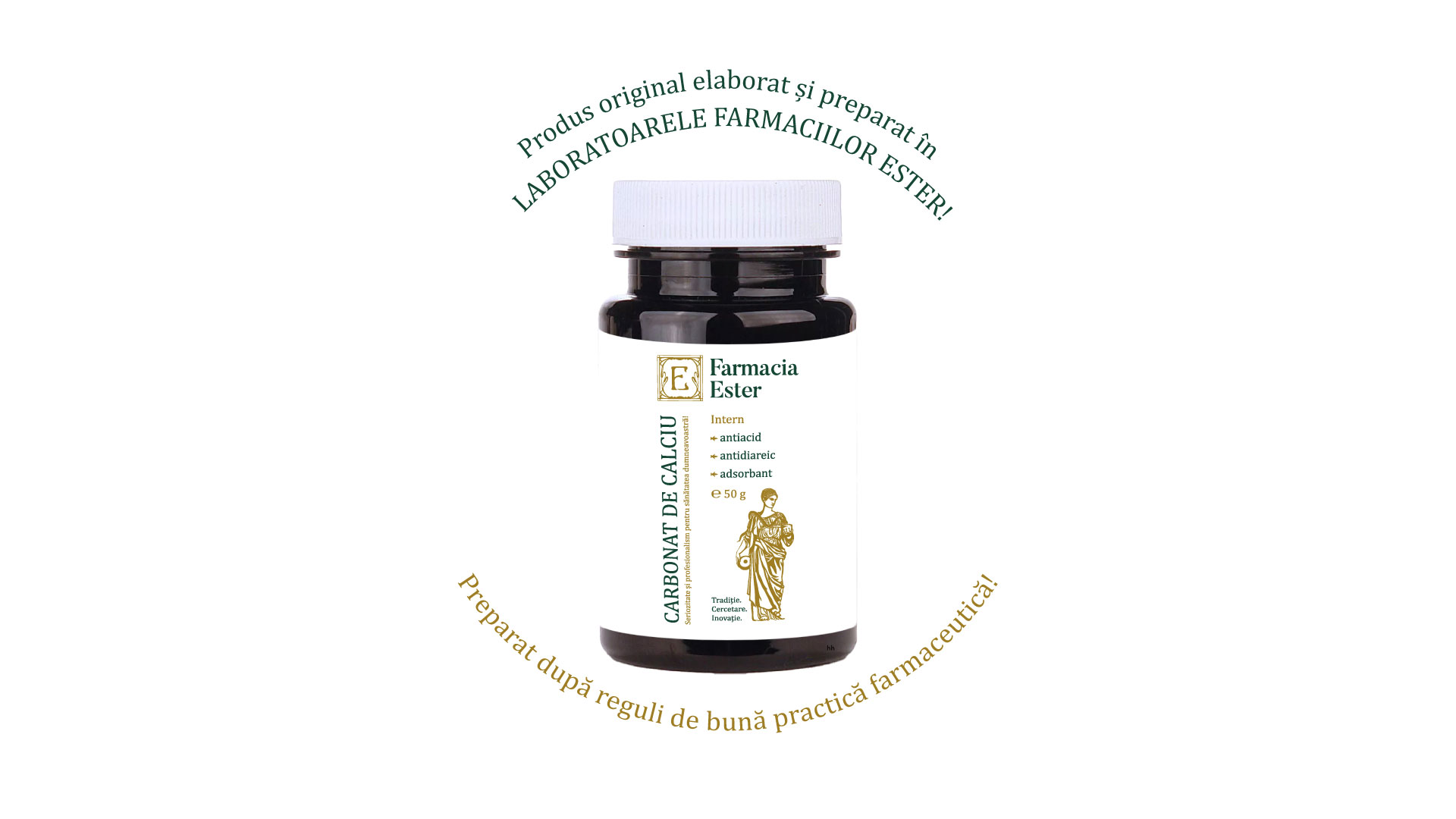 CARBONAT-DE-CALCIU-pulbere_50g Carbonat de calciu pulbere, 50 gr - imagine 1